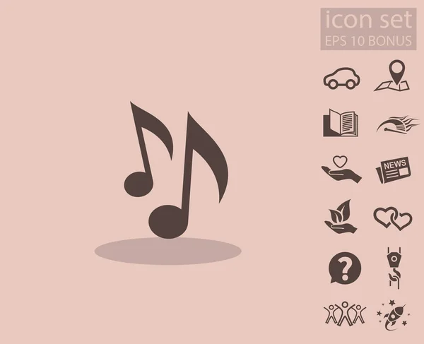 Hudební poznámek ikona — Stockový vektor
