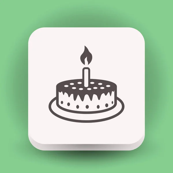Икона торта со свечой — стоковый вектор