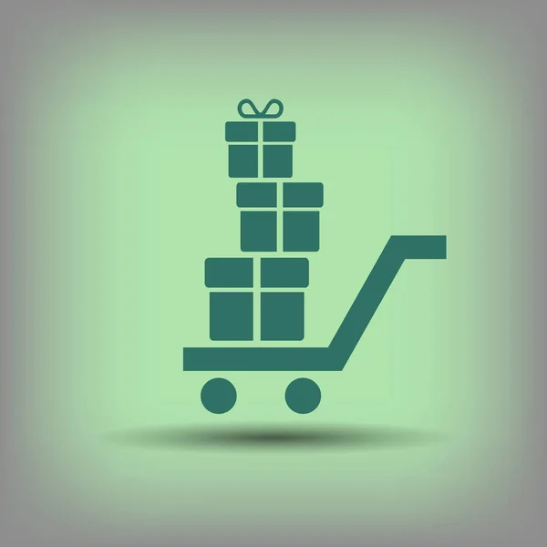 Carrinho de compras com presentes — Vetor de Stock