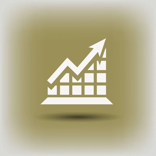 Pictograma de gráfico com seta — Vetor de Stock