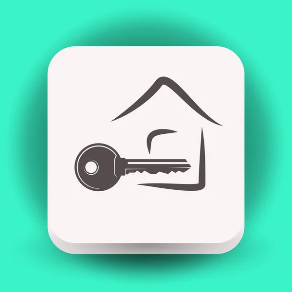 Prosty klucz i dom ikona — Wektor stockowy