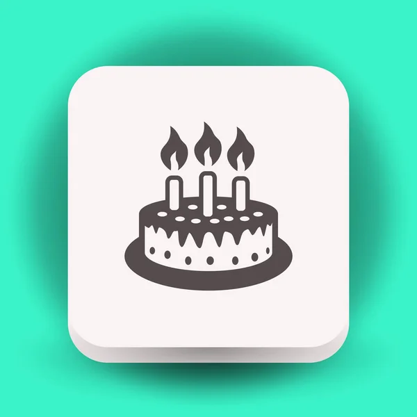 Icône gâteau avec des bougies — Image vectorielle
