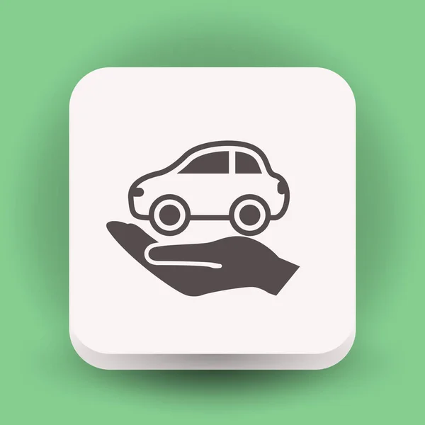 Car symbol in hand — Stock Vector