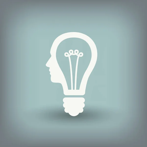 Lampa i huvudet ikon — Stock vektor