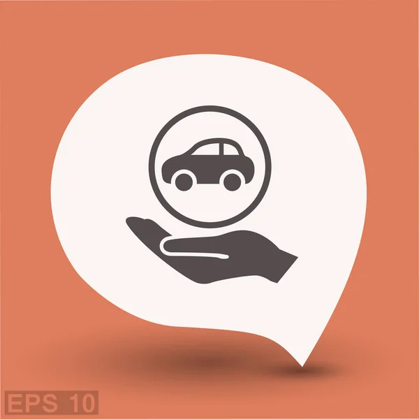 Symbole de voiture à portée de main — Image vectorielle