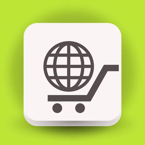 Globe in shopping cart — Stock Vector