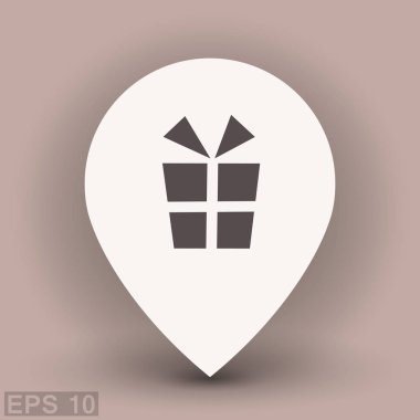 Konum işaretçisi hediye simgesinin