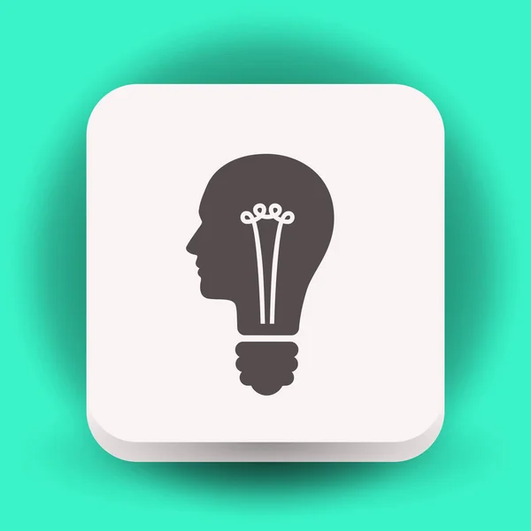 Ampoule dans l'icône de tête — Image vectorielle