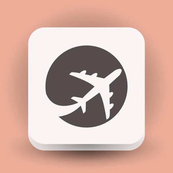 Enkla flygplan ikonen — Stock vektor