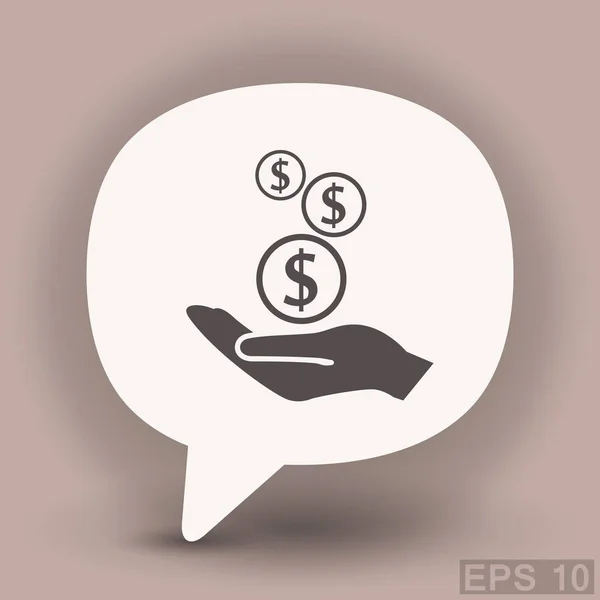 Paranın piktografı ellerinde — Stok Vektör