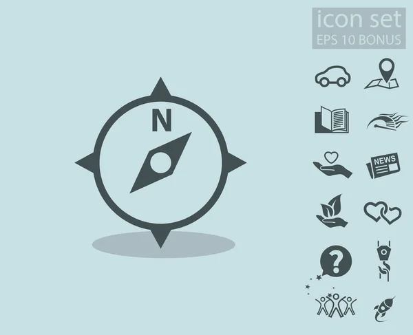 Ikona kompasu, koncepci navigace — Stockový vektor