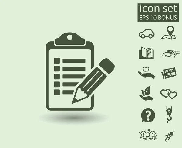 Ikony Symbols Lista kontrolna ikona — Wektor stockowy