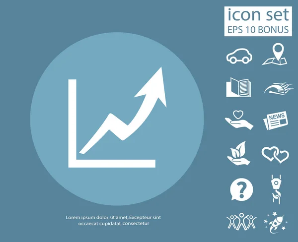 Pittogramma del grafico con freccia — Vettoriale Stock