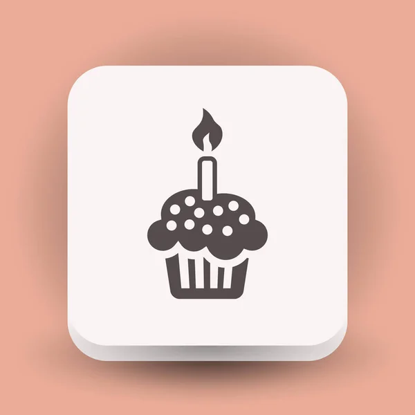 촛불 케이크 아이콘 — 스톡 벡터