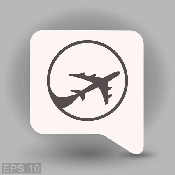 Απλά αεροπλάνο σε φούσκα παράθυρο διαλόγου — Διανυσματικό Αρχείο