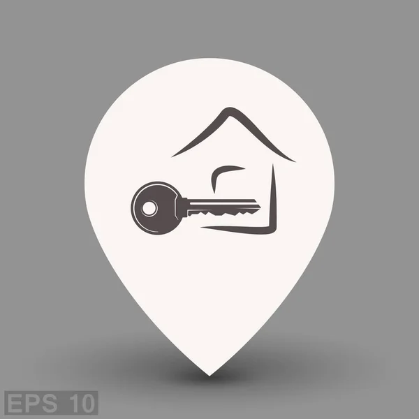 Простий ключ і значок будинку — стоковий вектор