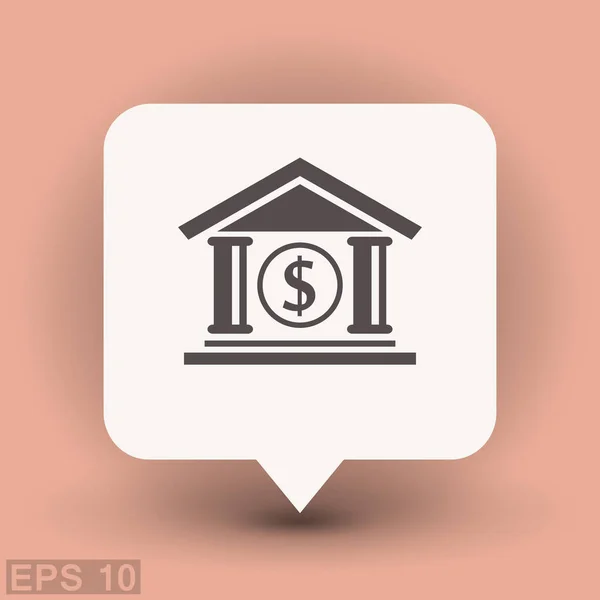 Icono del edificio del banco — Vector de stock