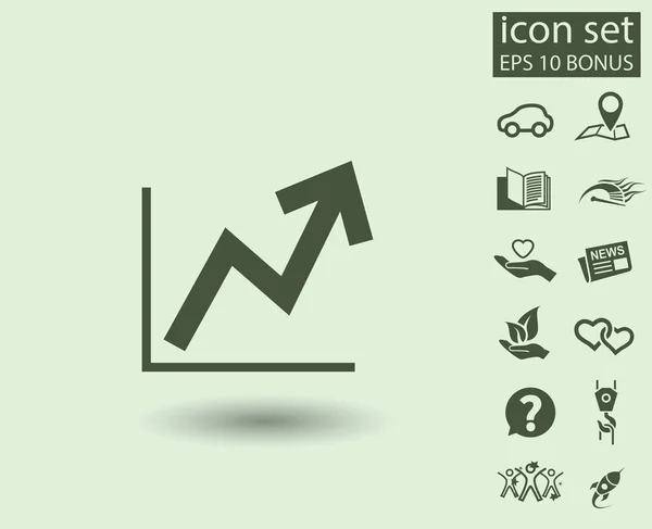 Ikony Symbols wykres za pomocą strzałek — Wektor stockowy