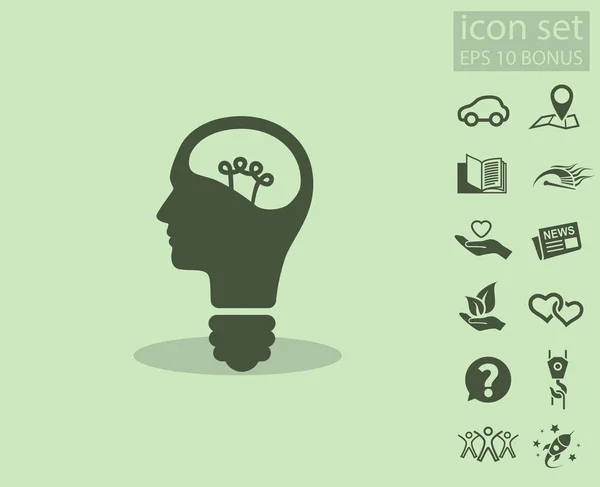 Žárovka v hlavě ikony — Stockový vektor