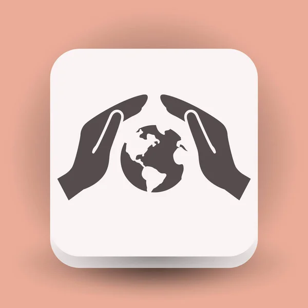 Globus in Händen einfaches Symbol — Stockvektor
