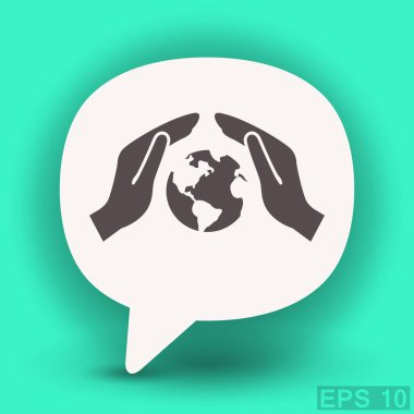 İletişim web simgesi, kabarcık küre ile