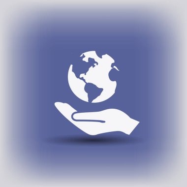 Dünya el basit simgesi