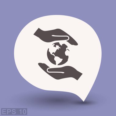 İletişim web simgesi, kabarcık küre ile