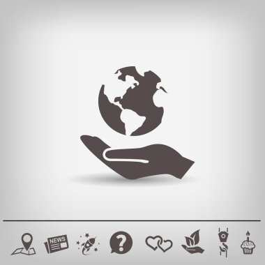 Dünya el basit simgesi