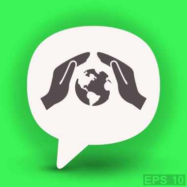 İletişim web simgesi, kabarcık küre ile