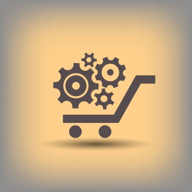 Dişli tekerlekleri sepeti simgesini