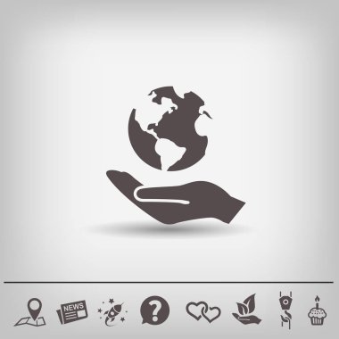 Dünya el basit simgesi