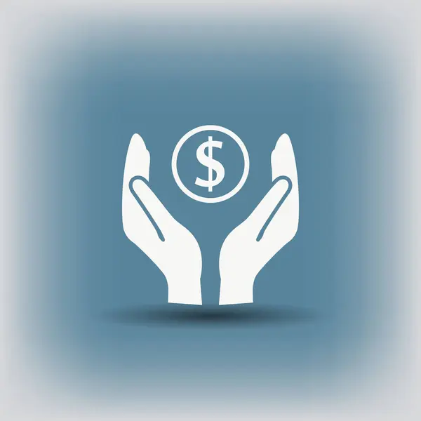 Pictograph of money in hands — Stock Vector