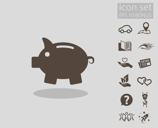 Caixa de dinheiro com conjunto de ícones — Vetor de Stock