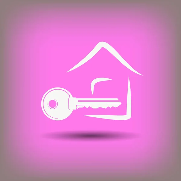 Simple key and house icon — Stock Vector