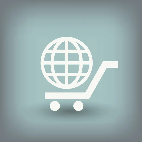 Globe in shopping cart — Stock Vector