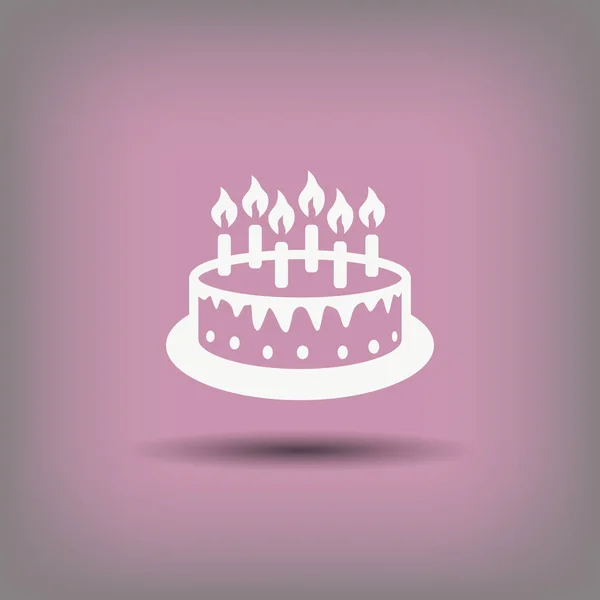 Торт значок зі свічками — стоковий вектор