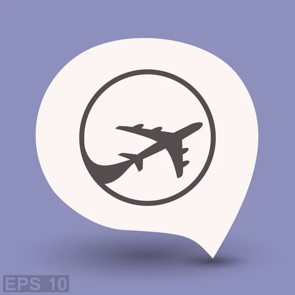 简单的飞机在对话框泡沫 — 图库矢量图片