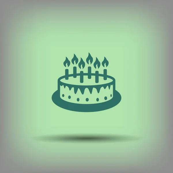 Cake icon with candles — Stock Vector