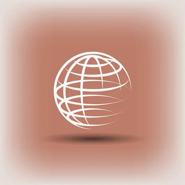 Jednoduché Globus ikona — Stockový vektor