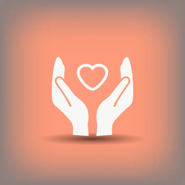 Pictograph of heart in hand — Stock Vector