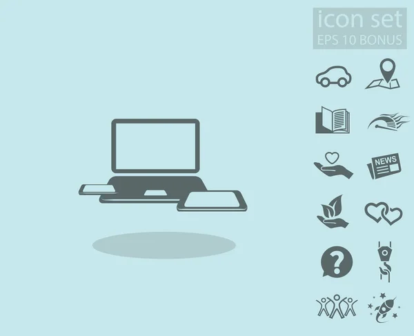 Digital computer icon — Stock Vector