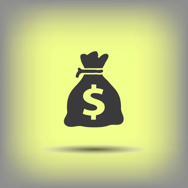 Sac avec icône d'argent — Image vectorielle