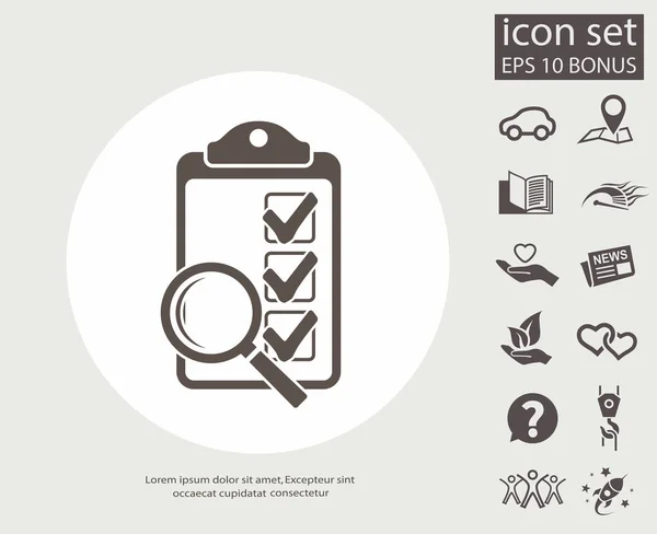 Pictografía del icono de la lista de verificación Vectores de stock libres de derechos
