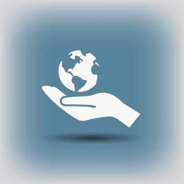 Dünya el basit simgesi