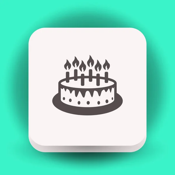 Kuchen-Symbol mit Kerzen — Stockvektor
