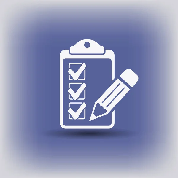 Pittogramma dell'icona della checklist — Vettoriale Stock