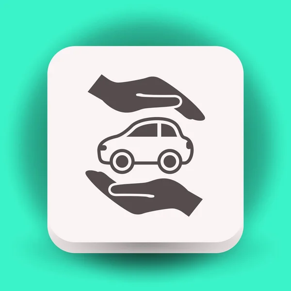 Car symbol in hands — Stock Vector