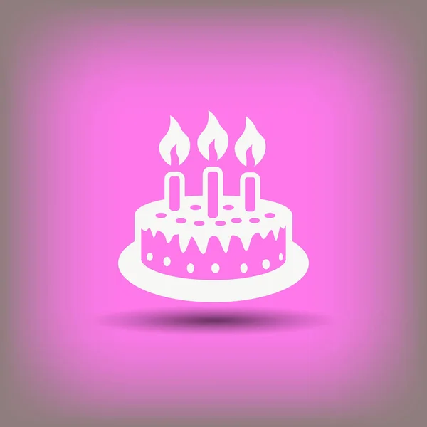 Icône gâteau avec des bougies — Image vectorielle