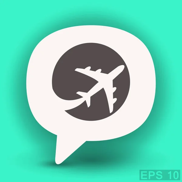 Avião simples em bolha de diálogo — Vetor de Stock