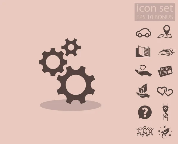 Ikona ikony s ozubeným kolem — Stockový vektor